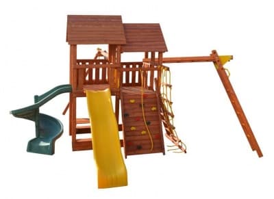 Детские игровые комплексы для дачи из пластика или дерева, что выбрать?